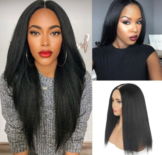 24" NATURAL KINKY  U-PART WIG